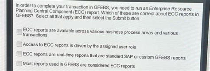 What is an ECC report in Gfebs