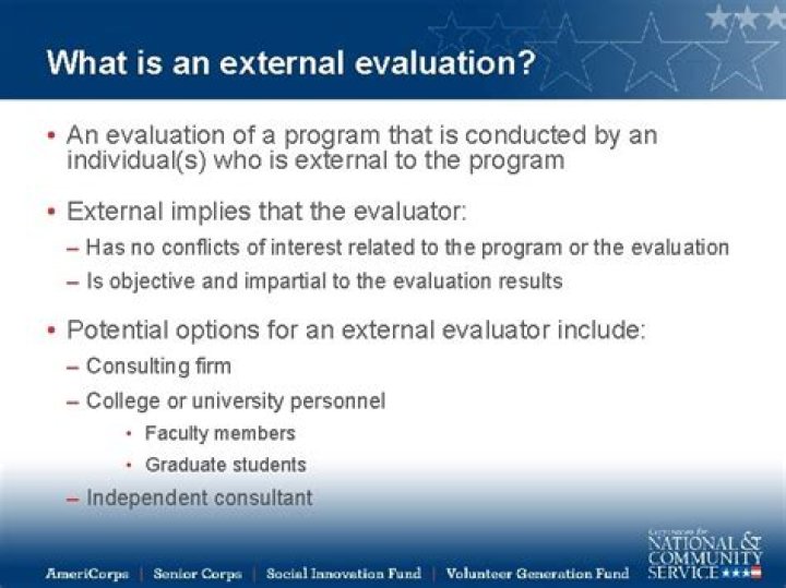 What is an external evaluation