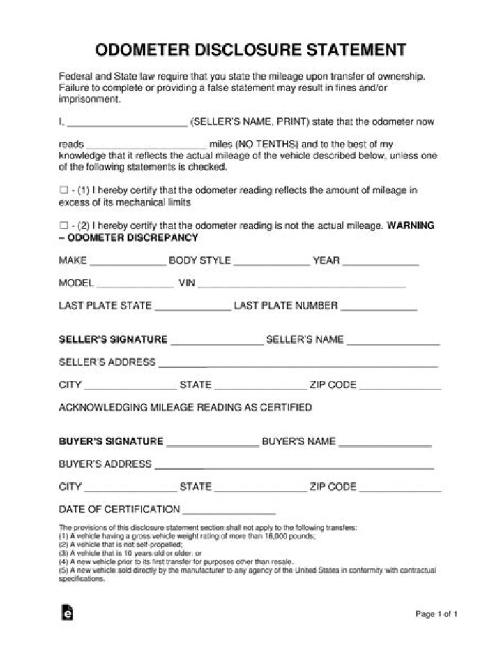 What is an odometer disclosure