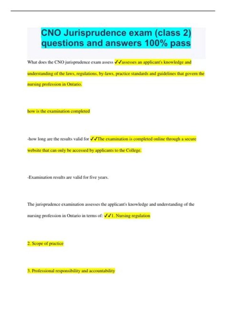 What is CNO jurisprudence exam