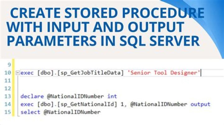 What is input parameter in SQL