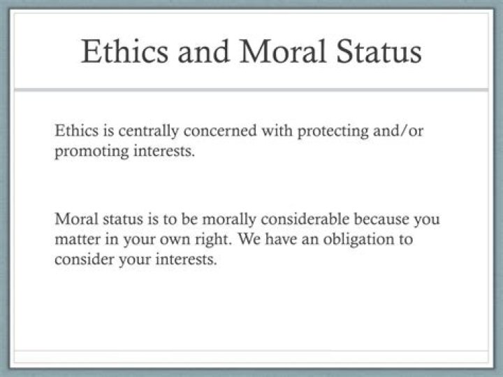 What is moral status in ethics